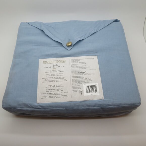 Twin Duvet Global Caravan Standard Sham Blue Floral Casual Cover 2 Piece Set Goa - Picture 6 of 12